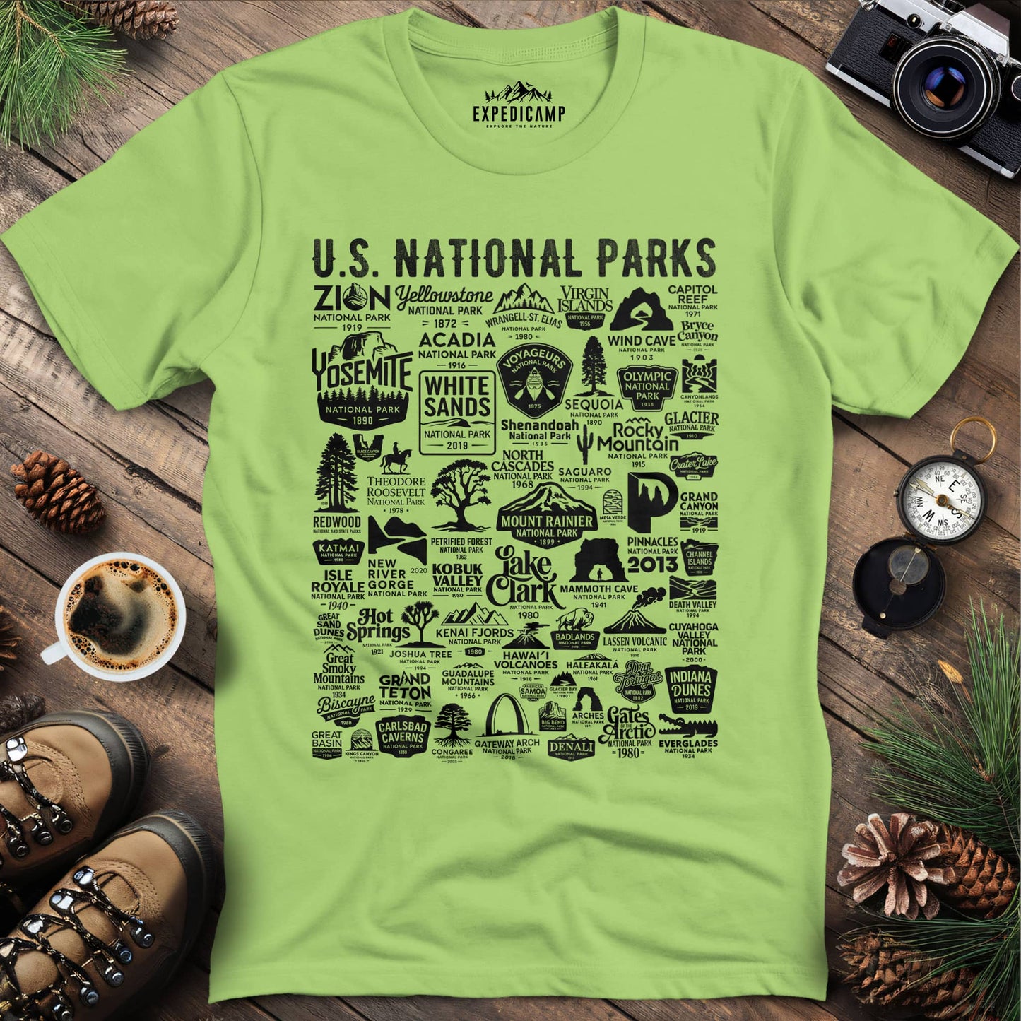 63 National Parks Vintage Logo T-Shirt