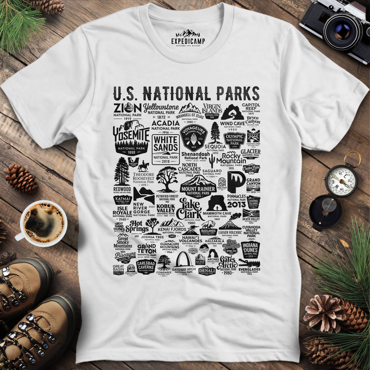 63 National Parks Vintage Logo T-Shirt