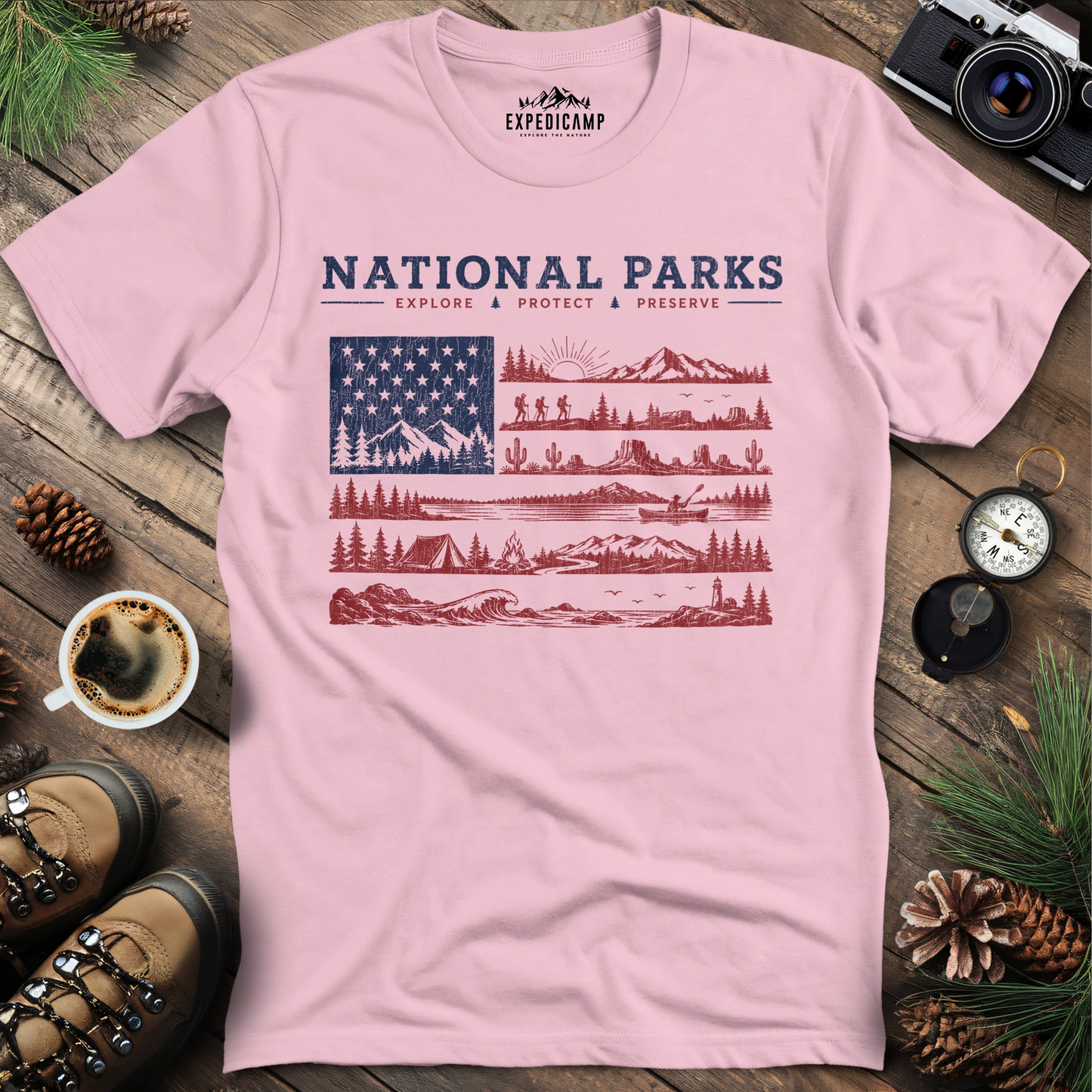 USA National Parks Flag T-Shirt