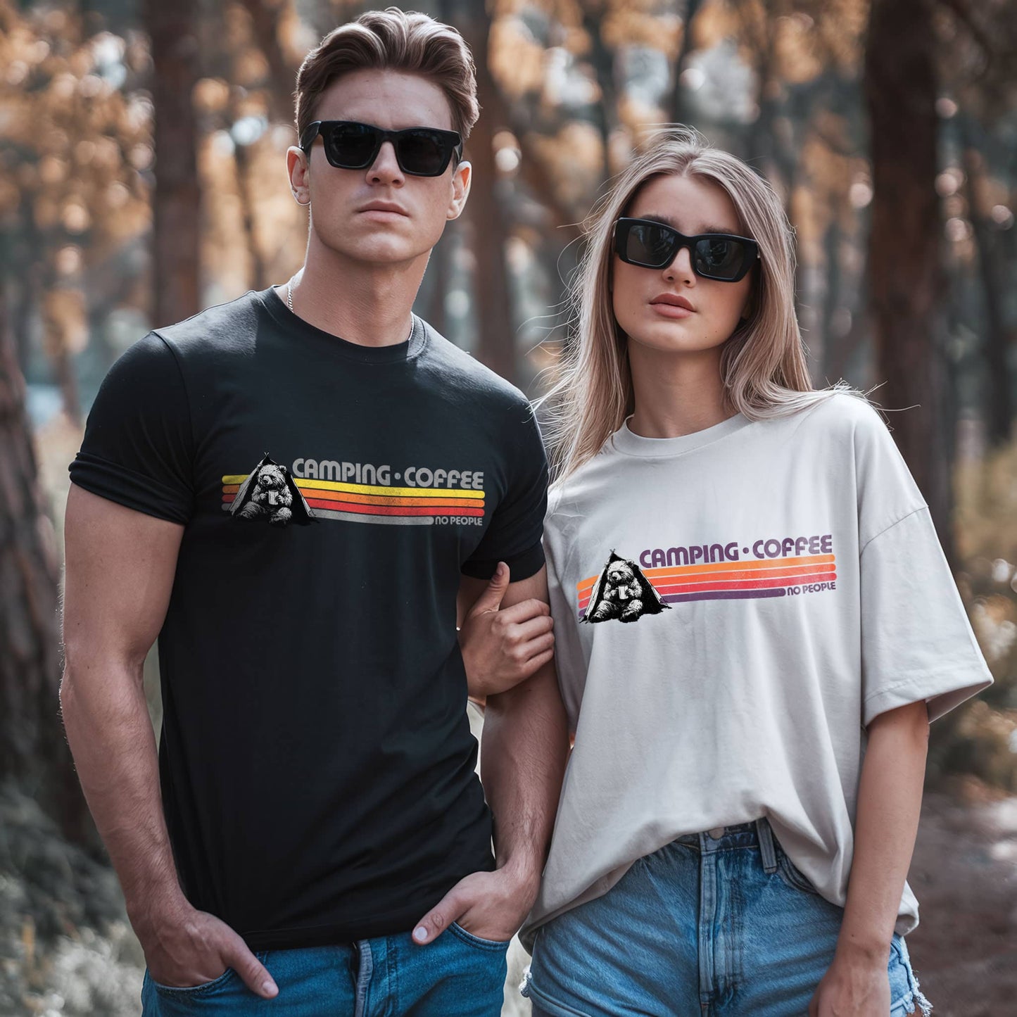 Camping Coffee No People Bear T-Shirt – – Outdoor apparel for travel, hiking, camping, and nature lovers – ExpediCamp