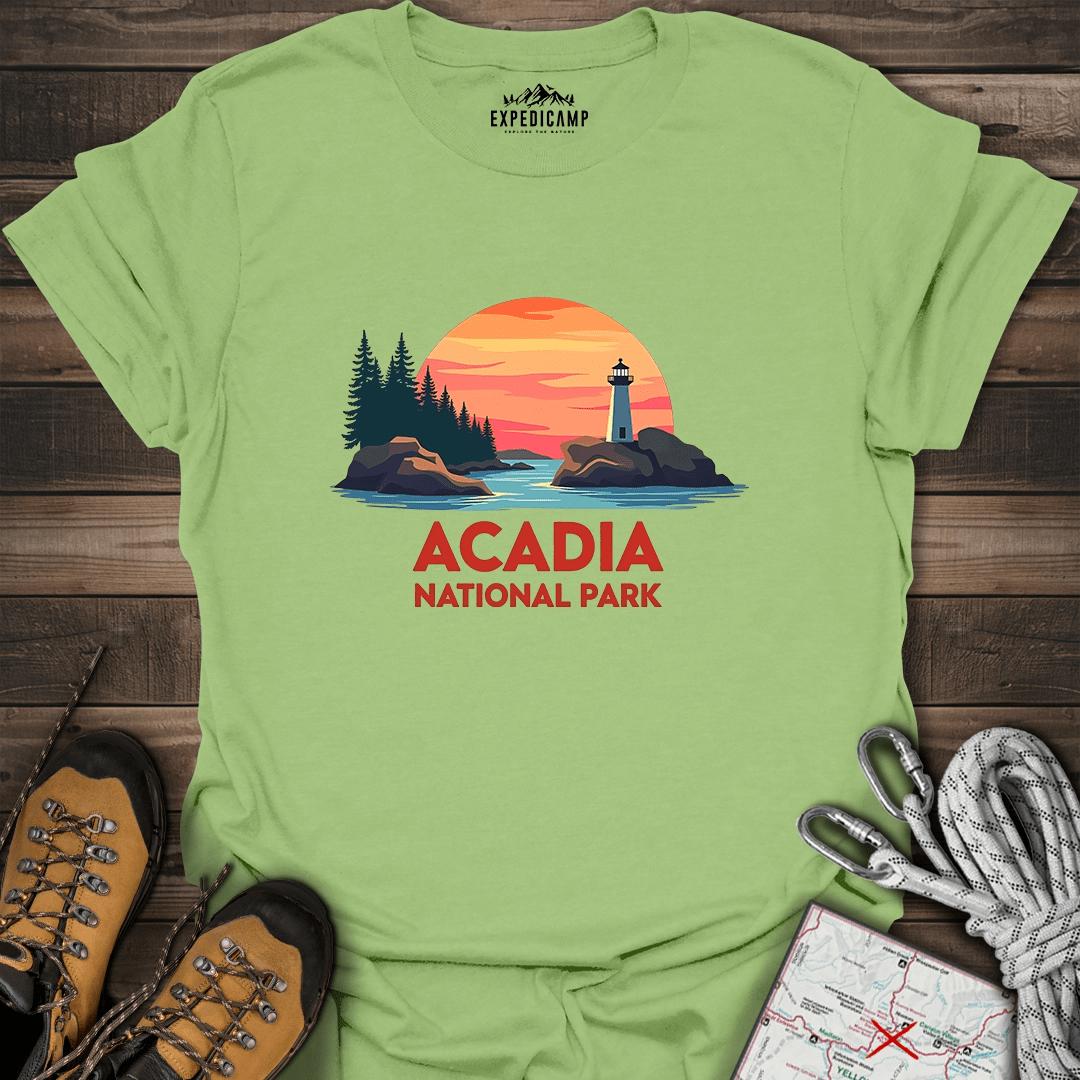 Acadia National Park T-Shirt – Kiwi – Outdoor apparel for travel, hiking, camping, and nature lovers – ExpediCamp