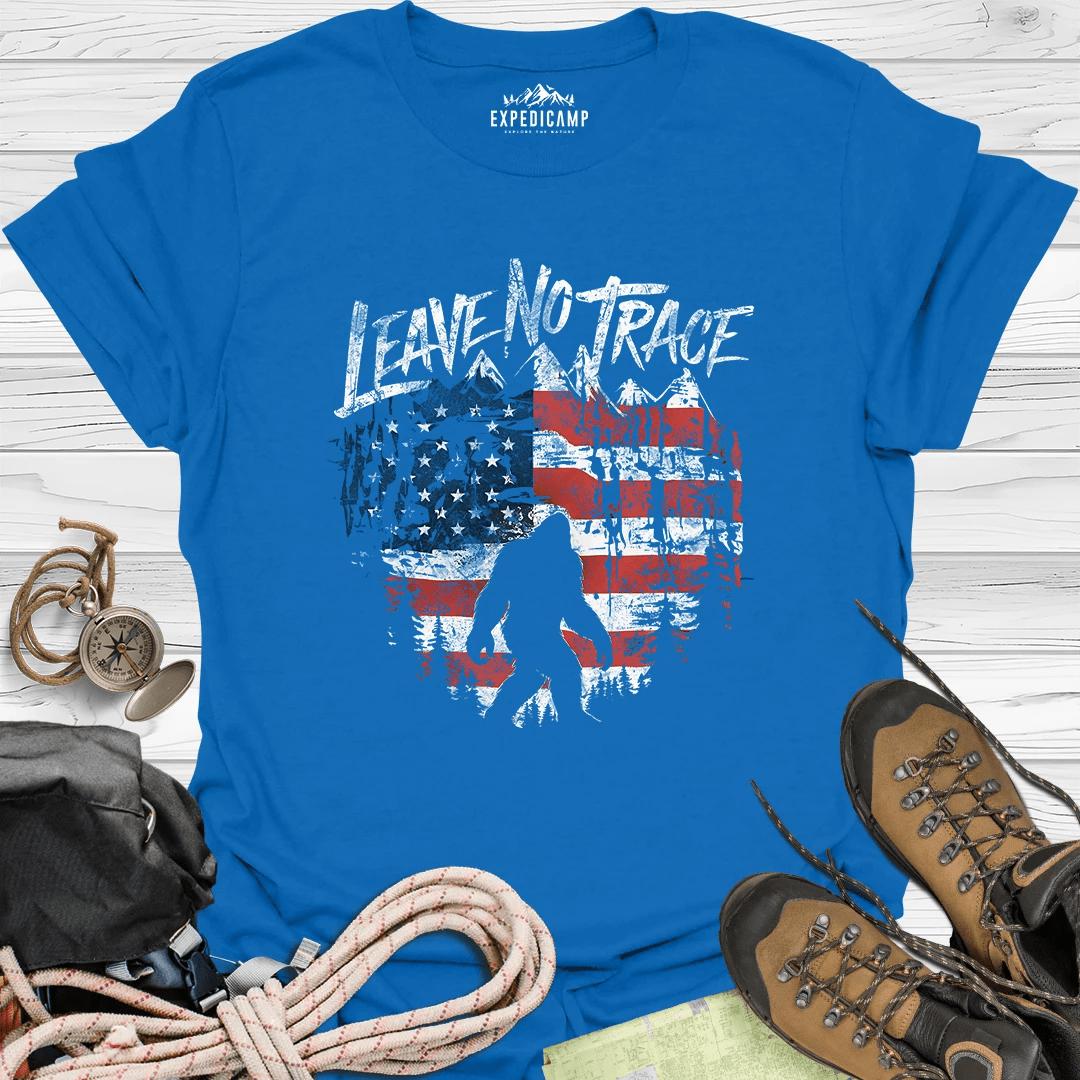 Bigfoot Leave No Trace America's National Parks USA T-Shirt – Royal – Outdoor apparel for travel, hiking, camping, and nature lovers – ExpediCamp
