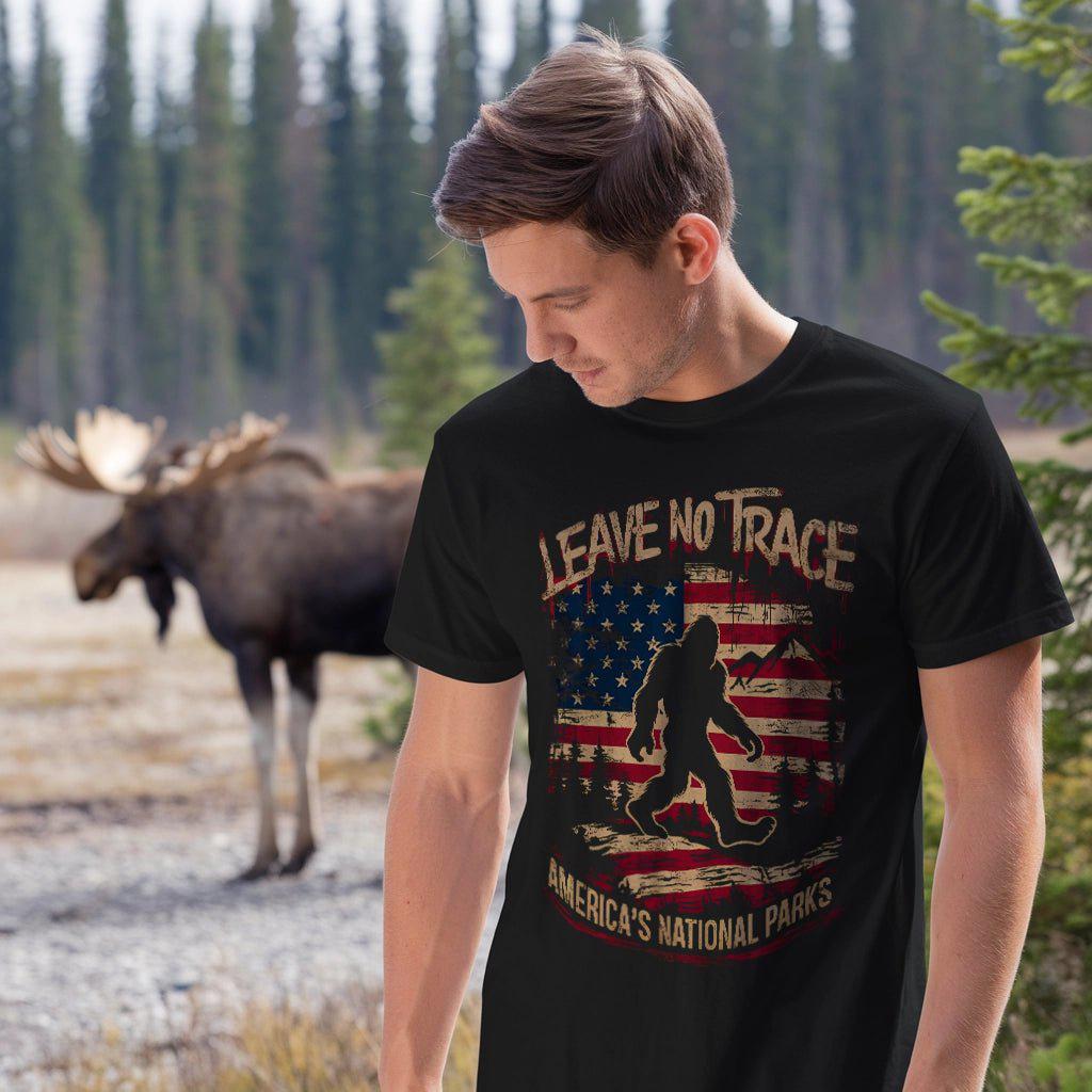 Bigfoot Leave No Trace America's National Parks USA T-Shirt – – Outdoor apparel for travel, hiking, camping, and nature lovers – ExpediCamp