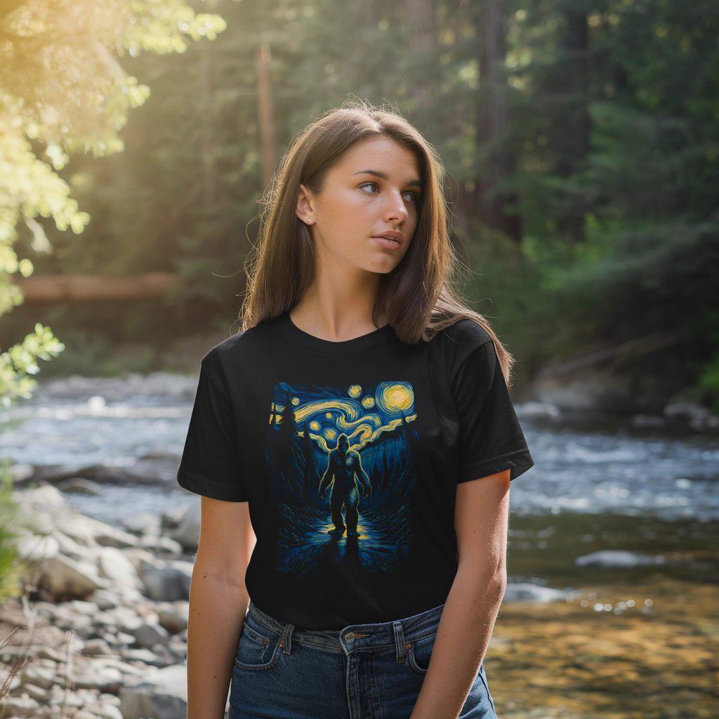 Bigfoot Van Gogh T-Shirt – – Outdoor apparel for travel, hiking, camping, and nature lovers – ExpediCamp