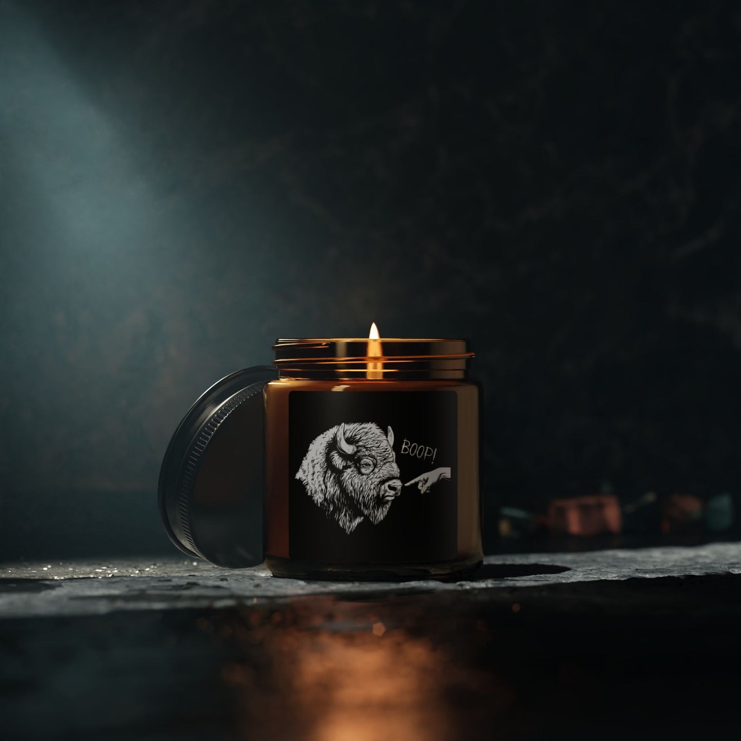 Boop Bison Scented Soy Candle – Amber Jar – – Outdoor apparel for travel, hiking, camping, and nature lovers – ExpediCamp