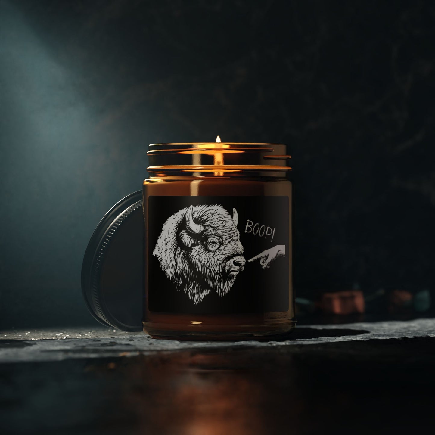 Boop Bison Scented Soy Candle – Amber Jar – – Outdoor apparel for travel, hiking, camping, and nature lovers – ExpediCamp