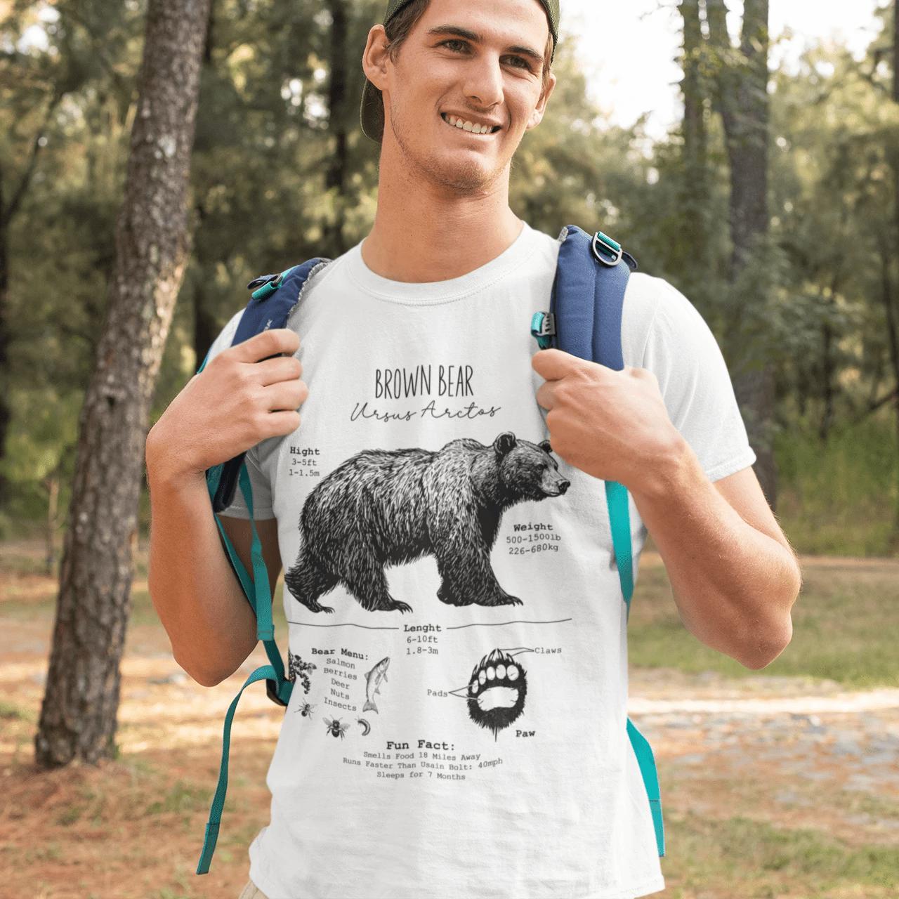 Brown Bear Anatomy Grizzly Biology T-Shirt – – Outdoor apparel for travel, hiking, camping, and nature lovers – ExpediCamp