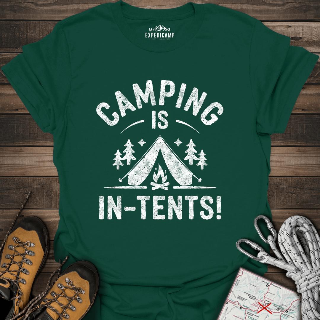 Camping Is In-Tens T-Shirt – Forest Green – Outdoor apparel for travel, hiking, camping, and nature lovers – ExpediCamp
