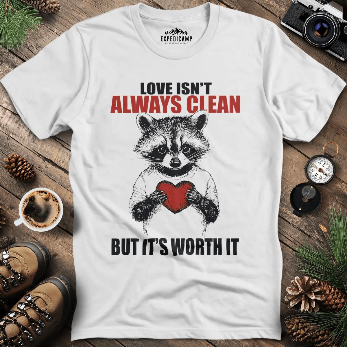 Coffee-Loving Eagle T-Shirt – White – Outdoor apparel for travel, hiking, camping, and nature lovers – ExpediCamp