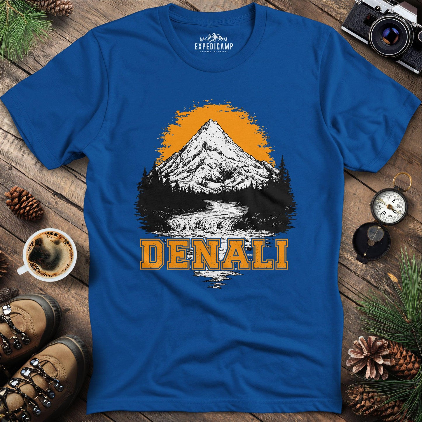 Denali National Park Alaska T-Shirt – Royal – Outdoor apparel for travel, hiking, camping, and nature lovers – ExpediCamp