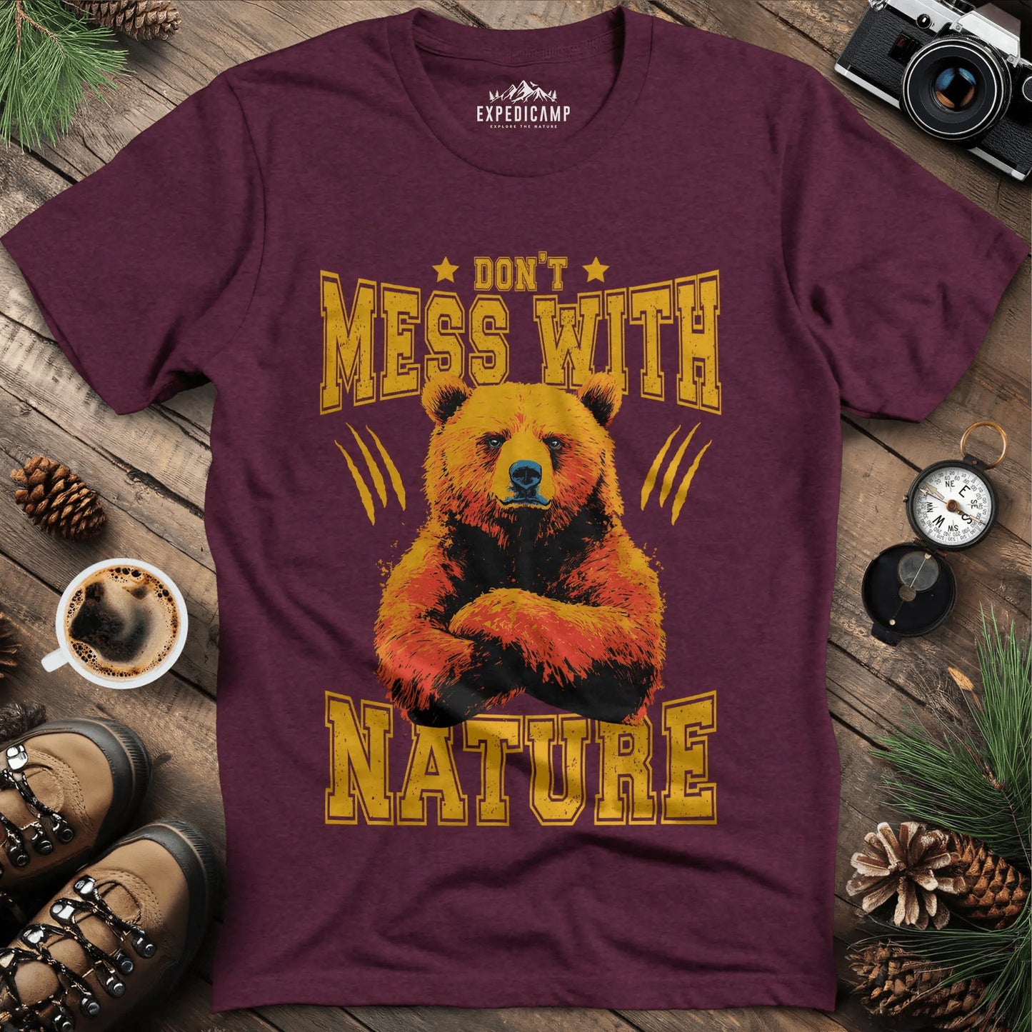 Don't Mess With Nature T-Shirt – – Outdoor apparel for travel, hiking, camping, and nature lovers – ExpediCamp