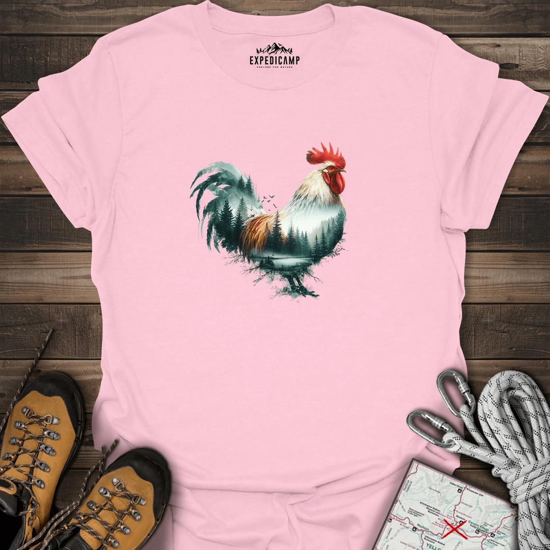 Double Exposure Roomster T-Shirt – Light Pink – Outdoor apparel for travel, hiking, camping, and nature lovers – ExpediCamp