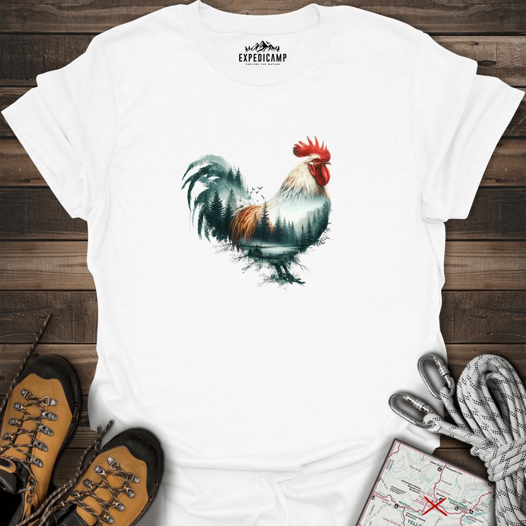 Double Exposure Roomster T-Shirt – White – Outdoor apparel for travel, hiking, camping, and nature lovers – ExpediCamp