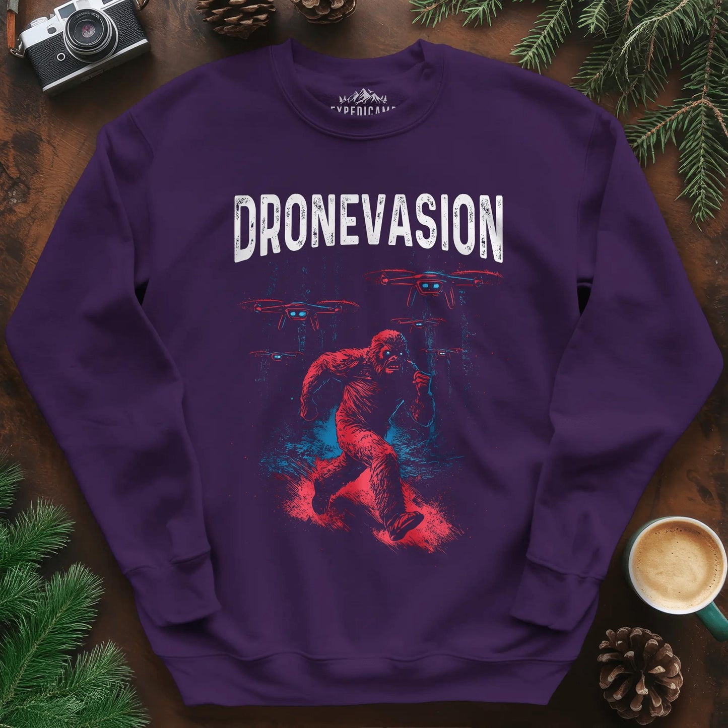 Dronevasion Sweatshirt – Purple – Outdoor apparel for travel, hiking, camping, and nature lovers – ExpediCamp