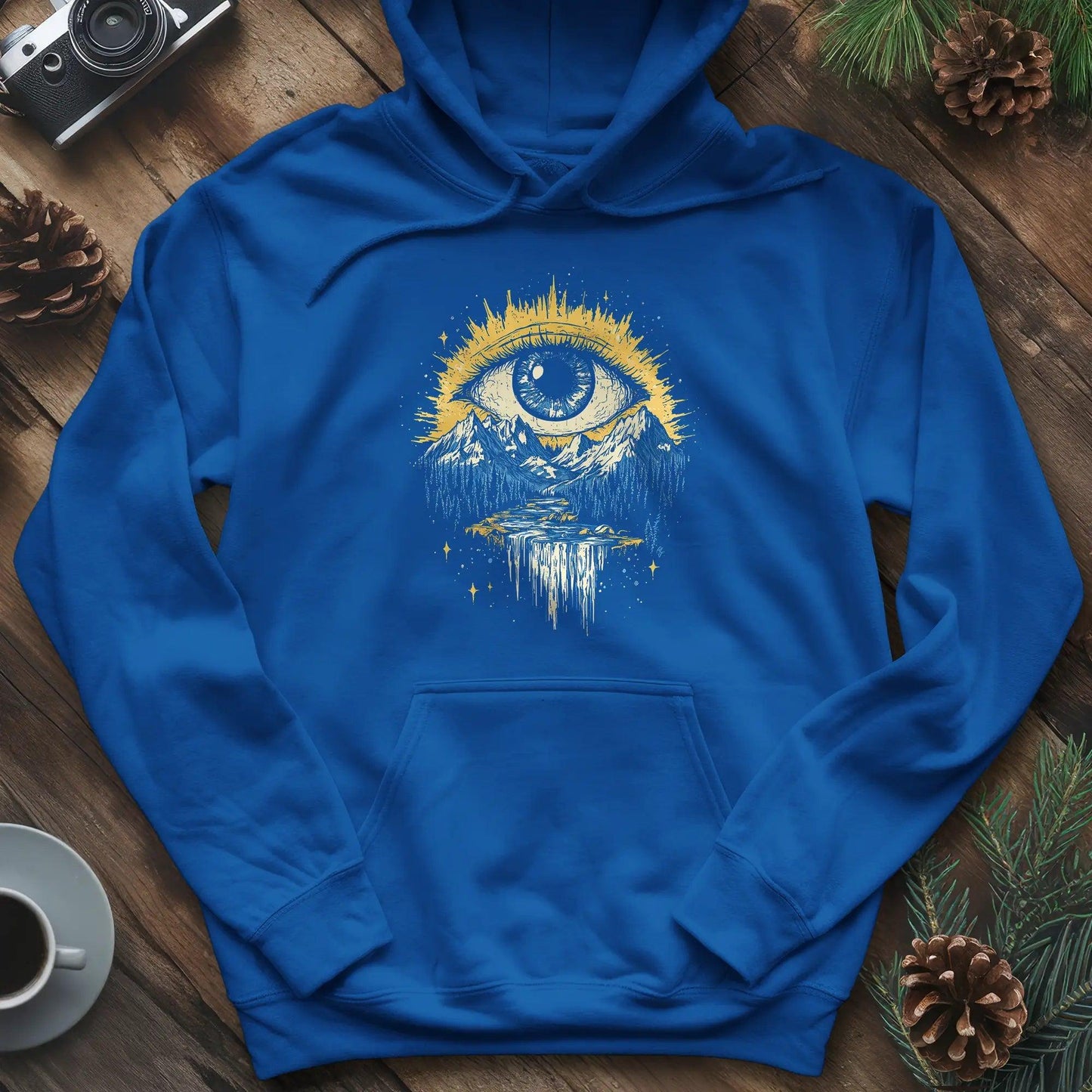 Eye of the Wilderness Hoodie – Royal – Outdoor apparel for travel, hiking, camping, and nature lovers – ExpediCamp