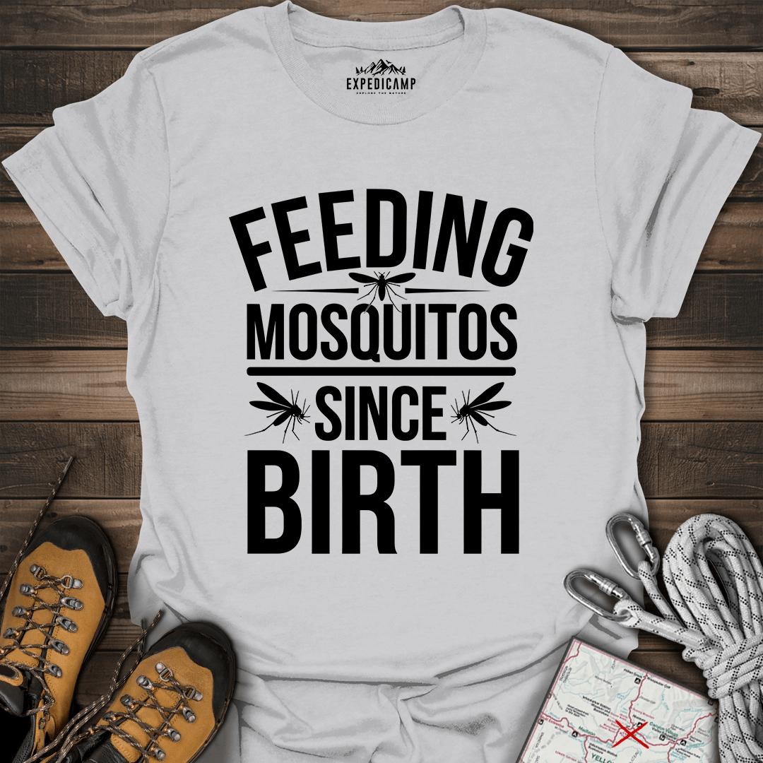 Feeding Mosquitos Since Birth T-Shirt – Ice Grey – Outdoor apparel for travel, hiking, camping, and nature lovers – ExpediCamp