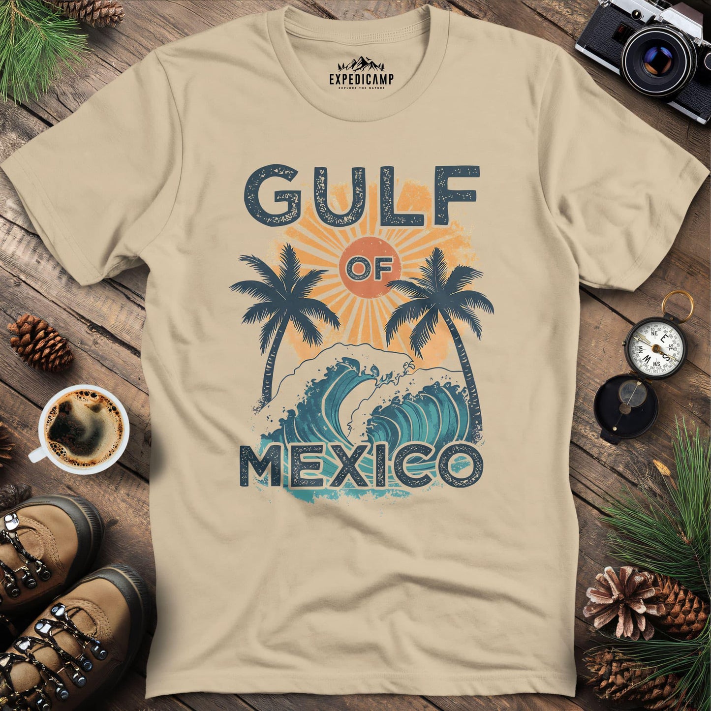 Gulf of Mexico T-Shirt – Sand – Outdoor apparel for travel, hiking, camping, and nature lovers – ExpediCamp
