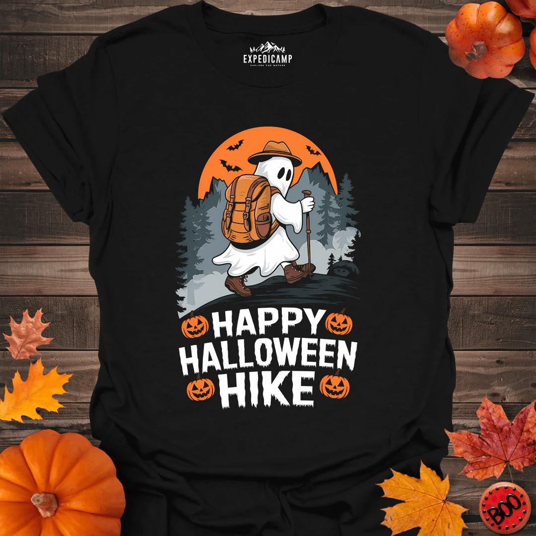 Happy Halloween Hike T-Shirt – Black – Outdoor apparel for travel, hiking, camping, and nature lovers – ExpediCamp