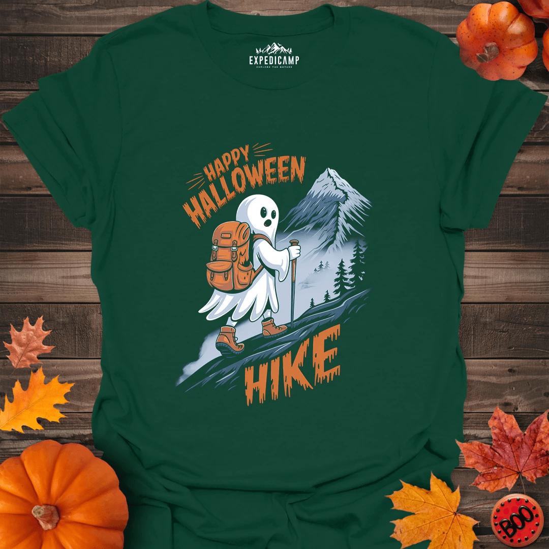 Happy Halloween Hike T-Shirt – Forest Green – Outdoor apparel for travel, hiking, camping, and nature lovers – ExpediCamp