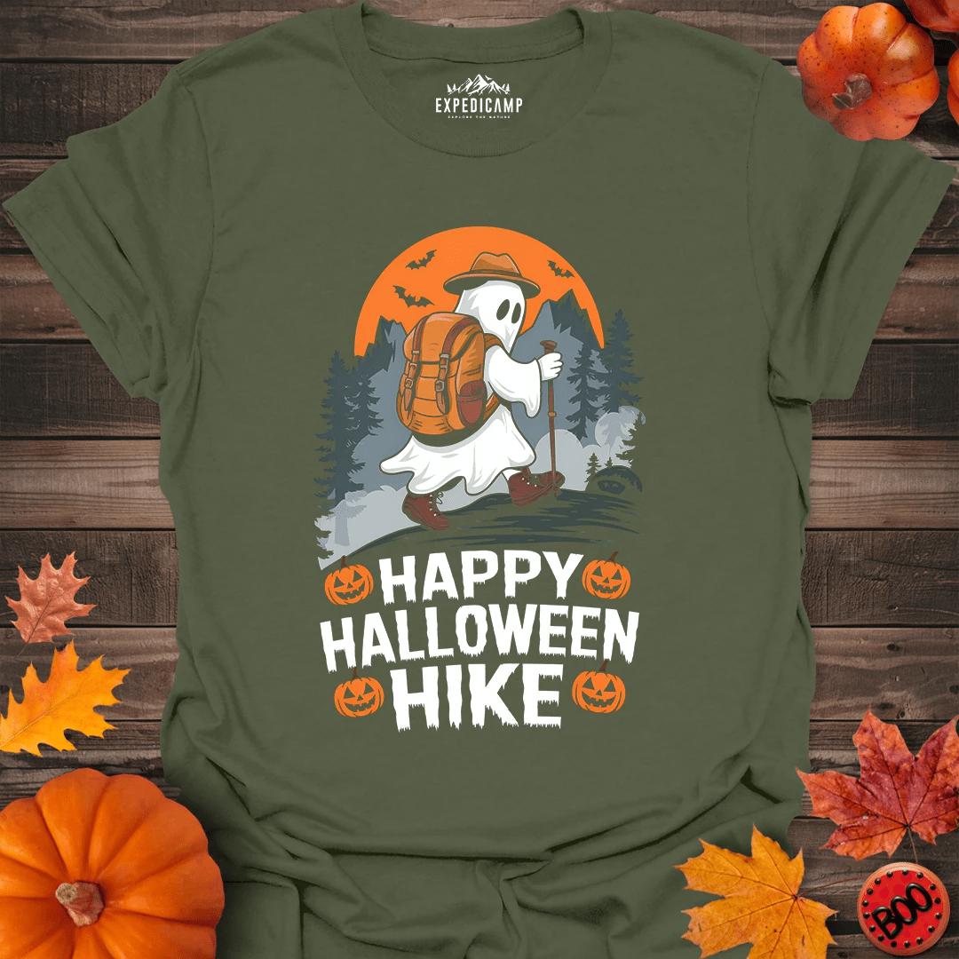 Happy Halloween Hike T-Shirt – Military Green – Outdoor apparel for travel, hiking, camping, and nature lovers – ExpediCamp