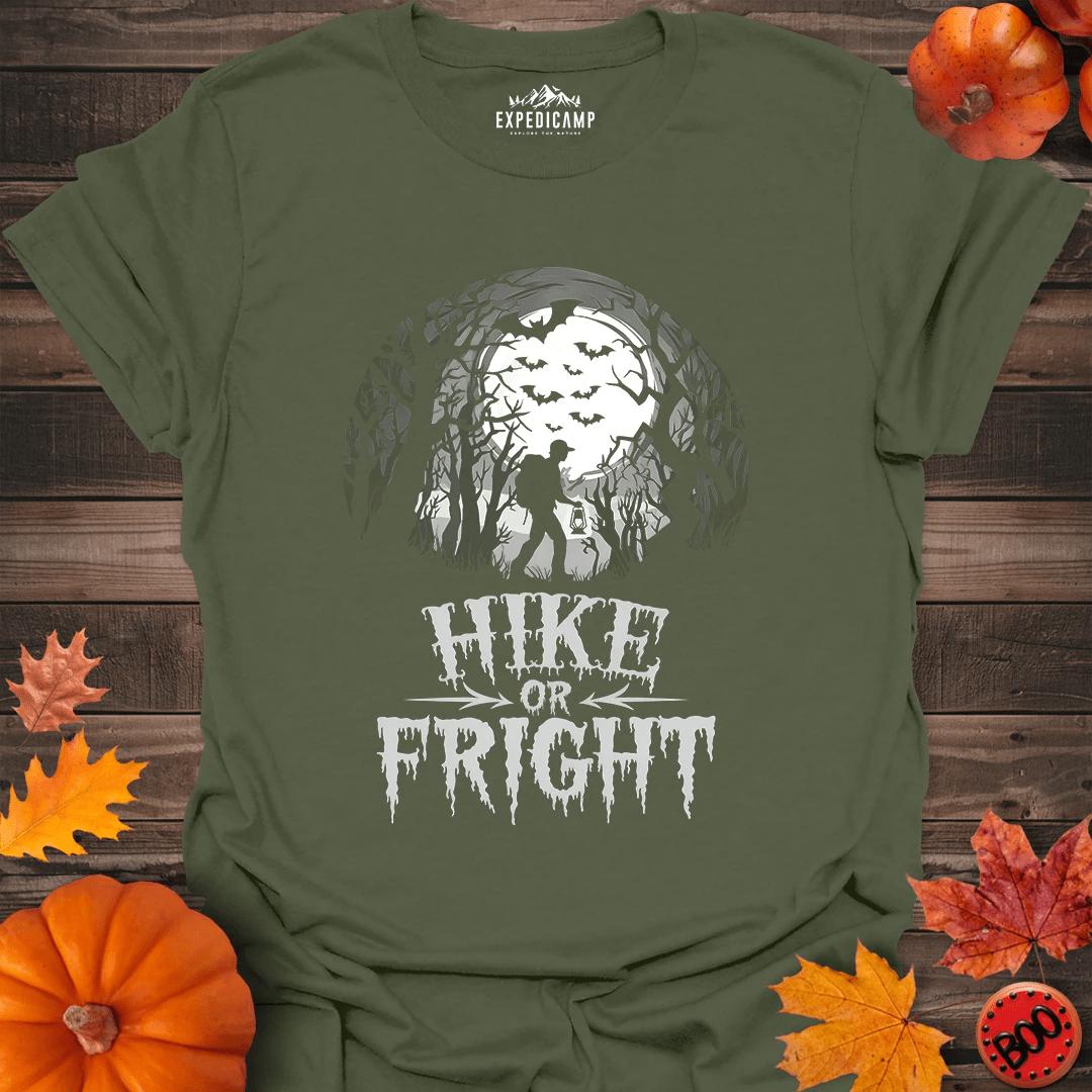 Hike Or Fright Halloween T-Shirt – Military Green – Outdoor apparel for travel, hiking, camping, and nature lovers – ExpediCamp