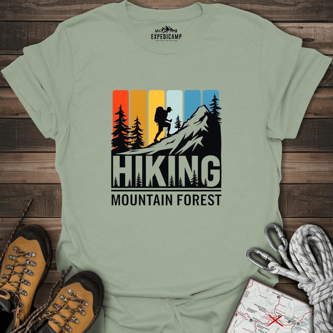 Hiking Mountain Forest T-Shirt – Sage – Outdoor apparel for travel, hiking, camping, and nature lovers – ExpediCamp