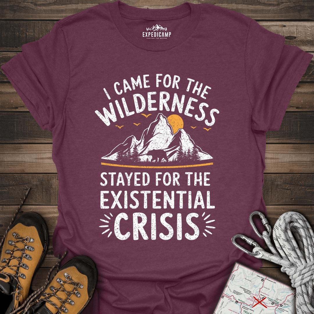I Came For The Wilderness T-Shirt – Heather Maroon – Outdoor apparel for travel, hiking, camping, and nature lovers – ExpediCamp