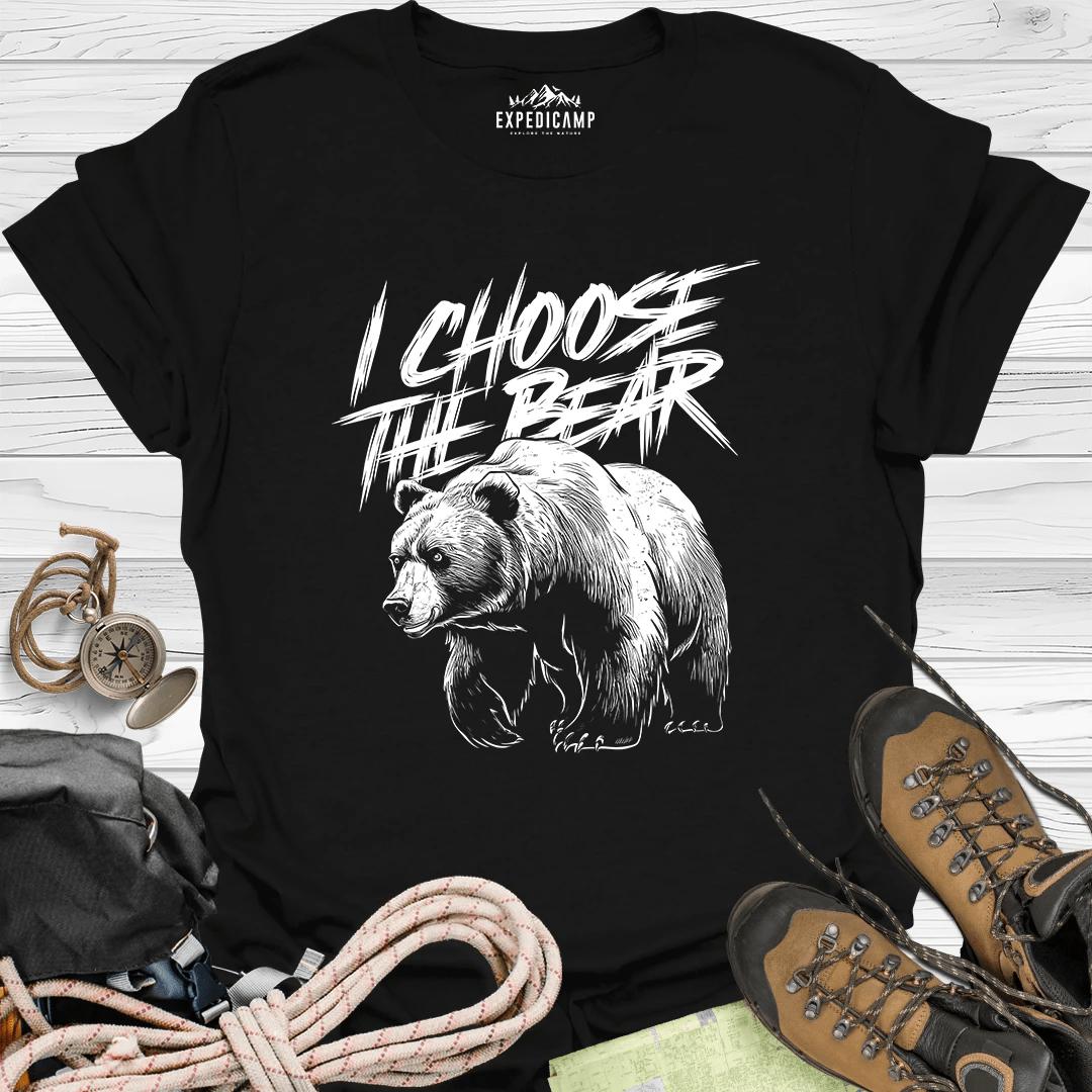 I Choose The Bear Outdoor T-Shirt – Black – Outdoor apparel for travel, hiking, camping, and nature lovers – ExpediCamp