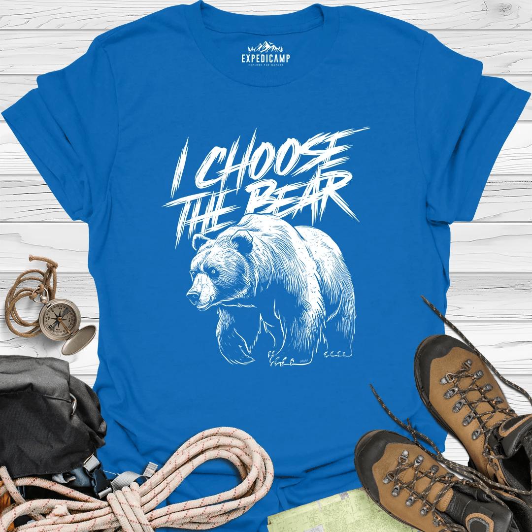I Choose The Bear Outdoor T-Shirt – Royal – Outdoor apparel for travel, hiking, camping, and nature lovers – ExpediCamp