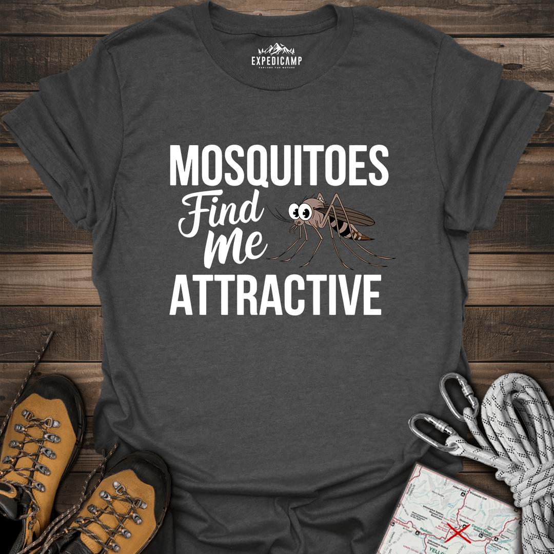 Mosquitoes Find Me Attractive T-Shirt – Dark Heather – Outdoor apparel for travel, hiking, camping, and nature lovers – ExpediCamp