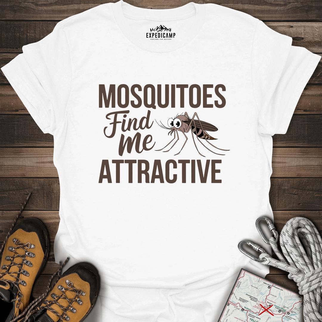 Mosquitoes Find Me Attractive T-Shirt – White – Outdoor apparel for travel, hiking, camping, and nature lovers – ExpediCamp
