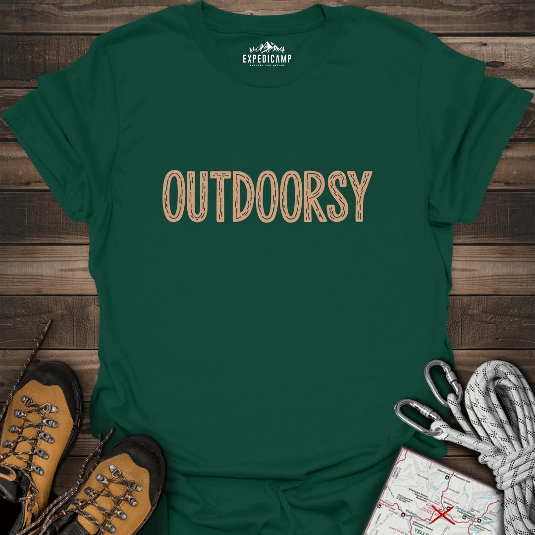 Outdoorsy T-Shirt – Forest Green – Outdoor apparel for travel, hiking, camping, and nature lovers – ExpediCamp