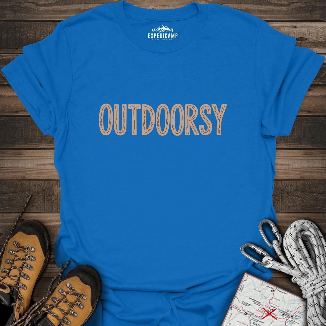 Outdoorsy T-Shirt – Royal – Outdoor apparel for travel, hiking, camping, and nature lovers – ExpediCamp