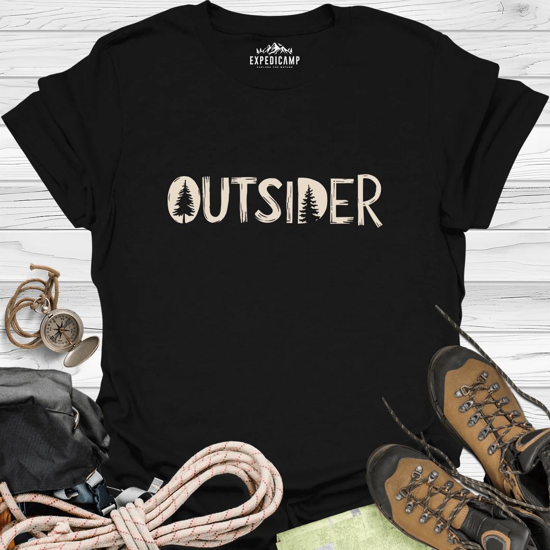 Outsider T-Shirt – Black – Outdoor apparel for travel, hiking, camping, and nature lovers – ExpediCamp
