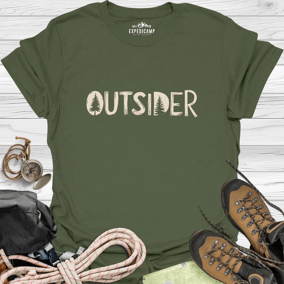 Outsider T-Shirt – Military Green – Outdoor apparel for travel, hiking, camping, and nature lovers – ExpediCamp