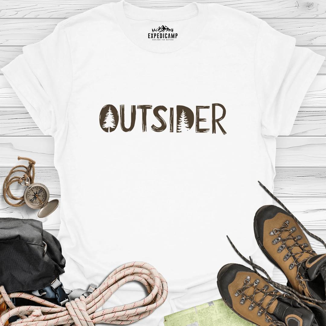 Outsider T-Shirt – White – Outdoor apparel for travel, hiking, camping, and nature lovers – ExpediCamp