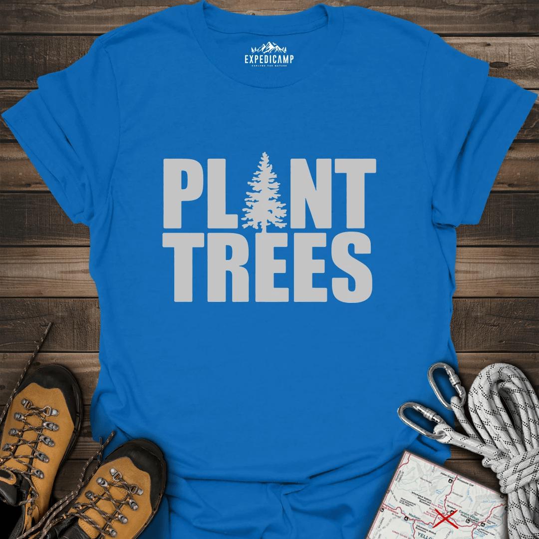Plant Trees T-Shirt – Royal – Outdoor apparel for travel, hiking, camping, and nature lovers – ExpediCamp
