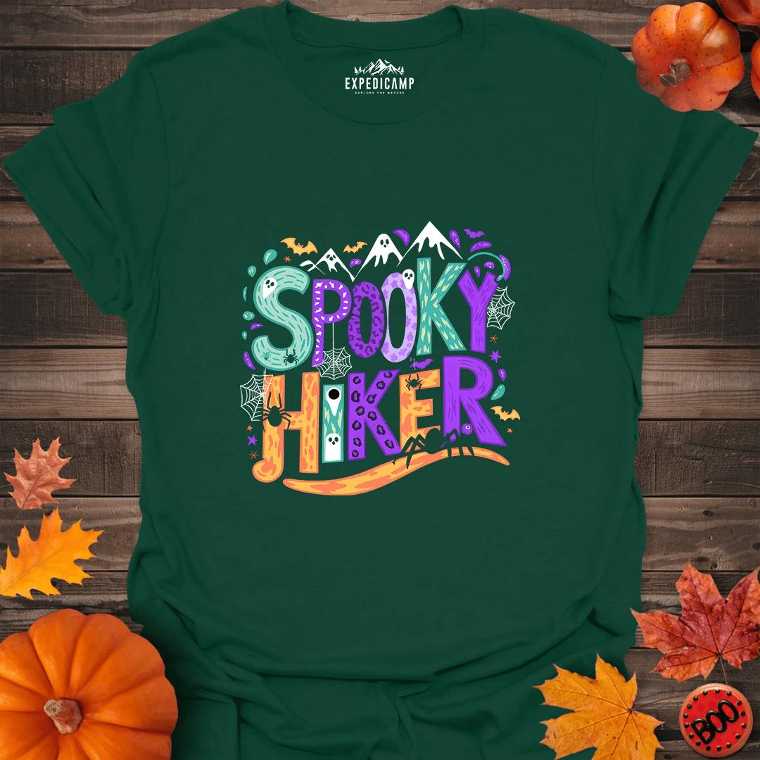 Spooky Hiker T-Shirt – Forest Green – Outdoor apparel for travel, hiking, camping, and nature lovers – ExpediCamp