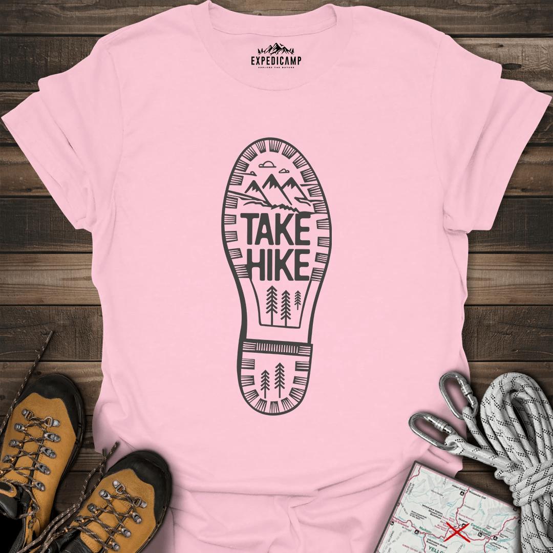 Take Hike T-Shirt – Light Pink – Outdoor apparel for travel, hiking, camping, and nature lovers – ExpediCamp