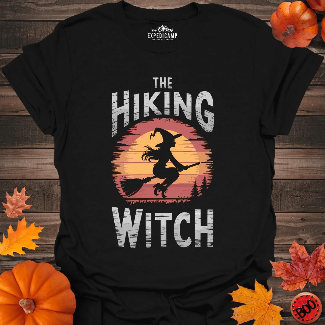 The Hiking Witch T-Shirt – Black – Outdoor apparel for travel, hiking, camping, and nature lovers – ExpediCamp