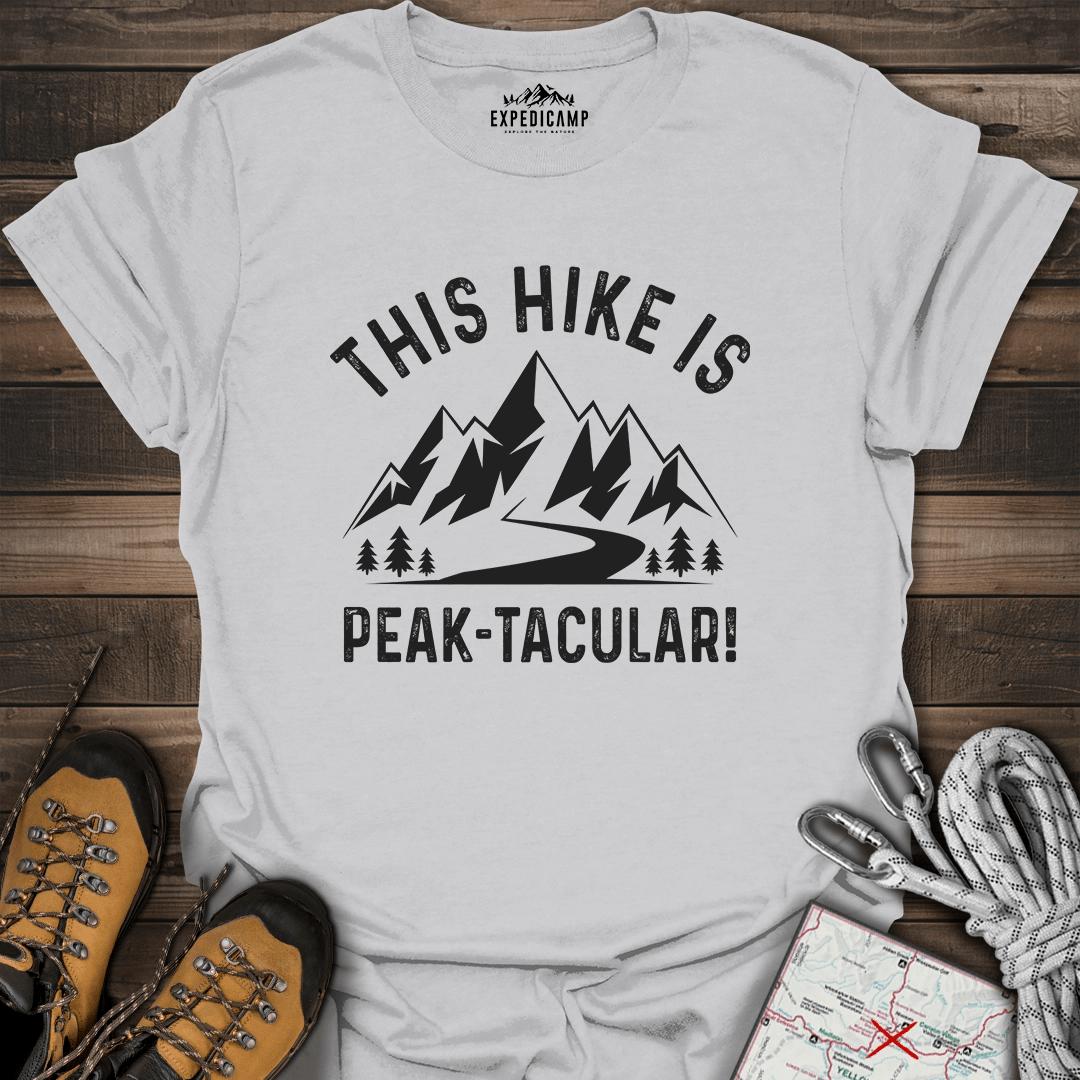 This Hike Is Peaktacular T-Shirt – Ice Grey – Outdoor apparel for travel, hiking, camping, and nature lovers – ExpediCamp