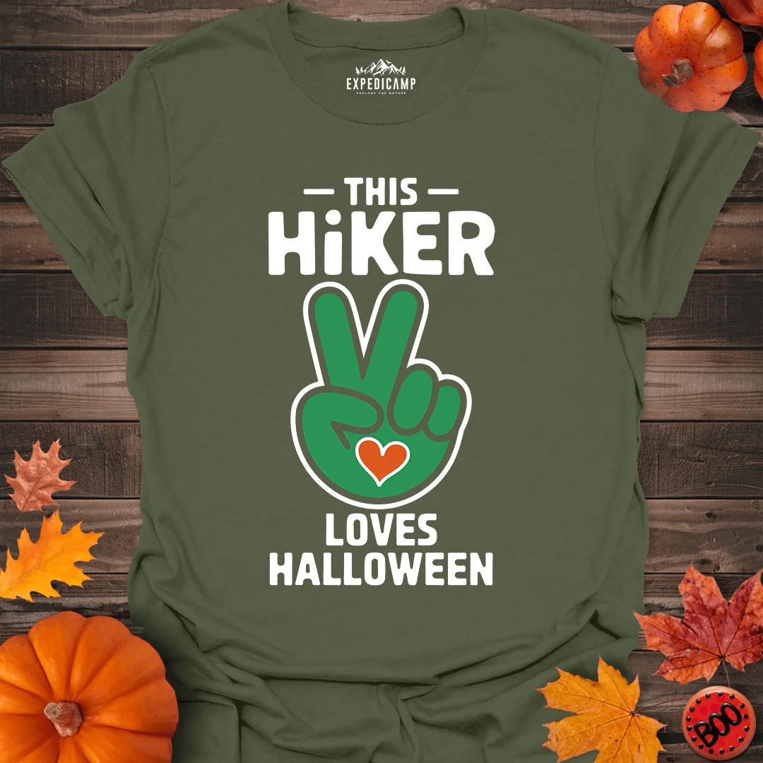 This Hiker Loves Halloween T-Shirt – Military Green – Outdoor apparel for travel, hiking, camping, and nature lovers – ExpediCamp