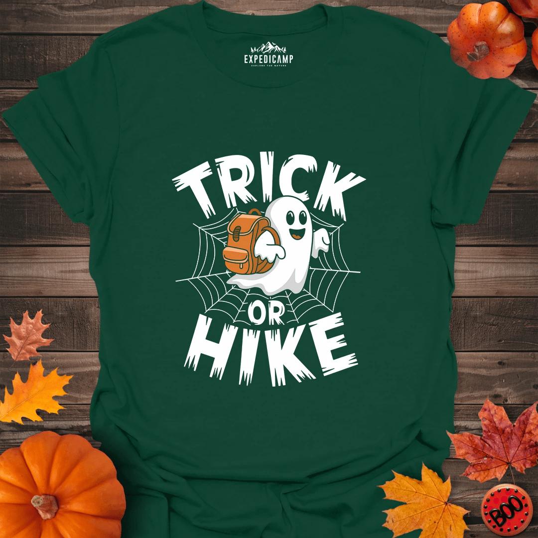 Trick Or Hike T-Shirt – Forest Green – Outdoor apparel for travel, hiking, camping, and nature lovers – ExpediCamp