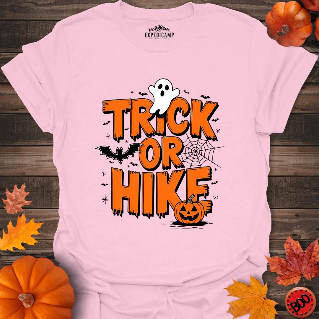 Trick Or Hike T-Shirt – Light Pink – Outdoor apparel for travel, hiking, camping, and nature lovers – ExpediCamp
