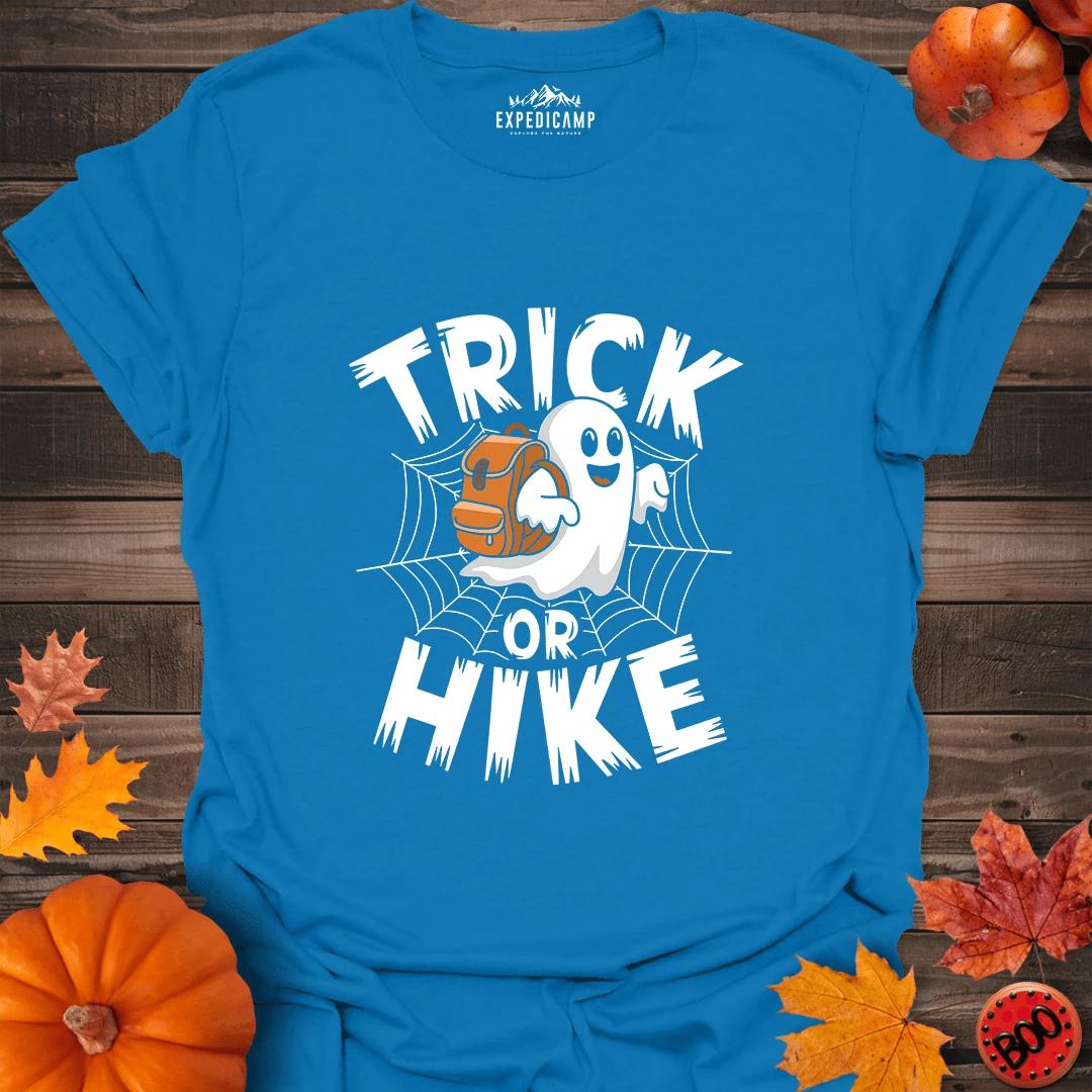 Trick Or Hike T-Shirt – Royal – Outdoor apparel for travel, hiking, camping, and nature lovers – ExpediCamp