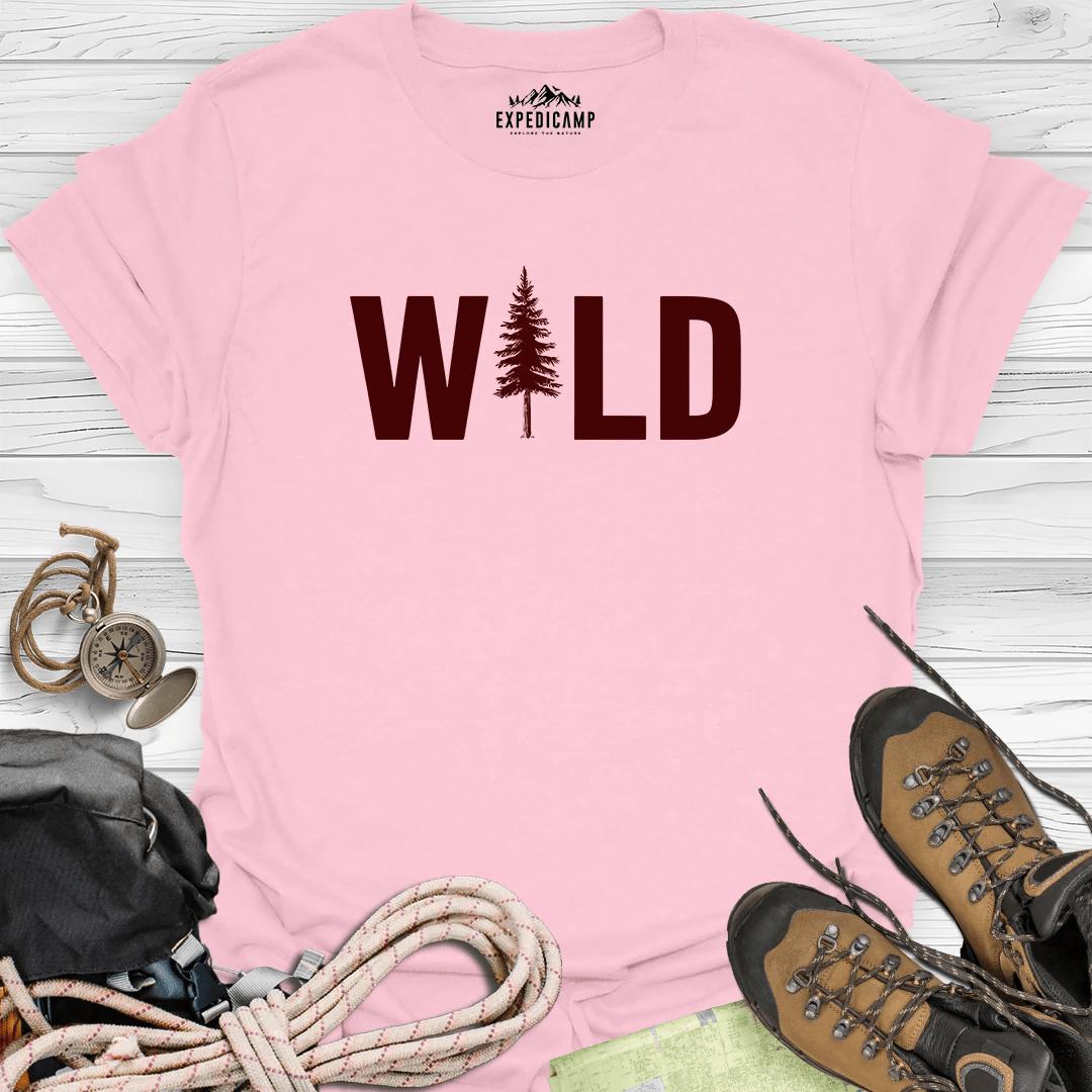 Wild Tree Adventure T-Shirt – Light Pink – Outdoor apparel for travel, hiking, camping, and nature lovers – ExpediCamp