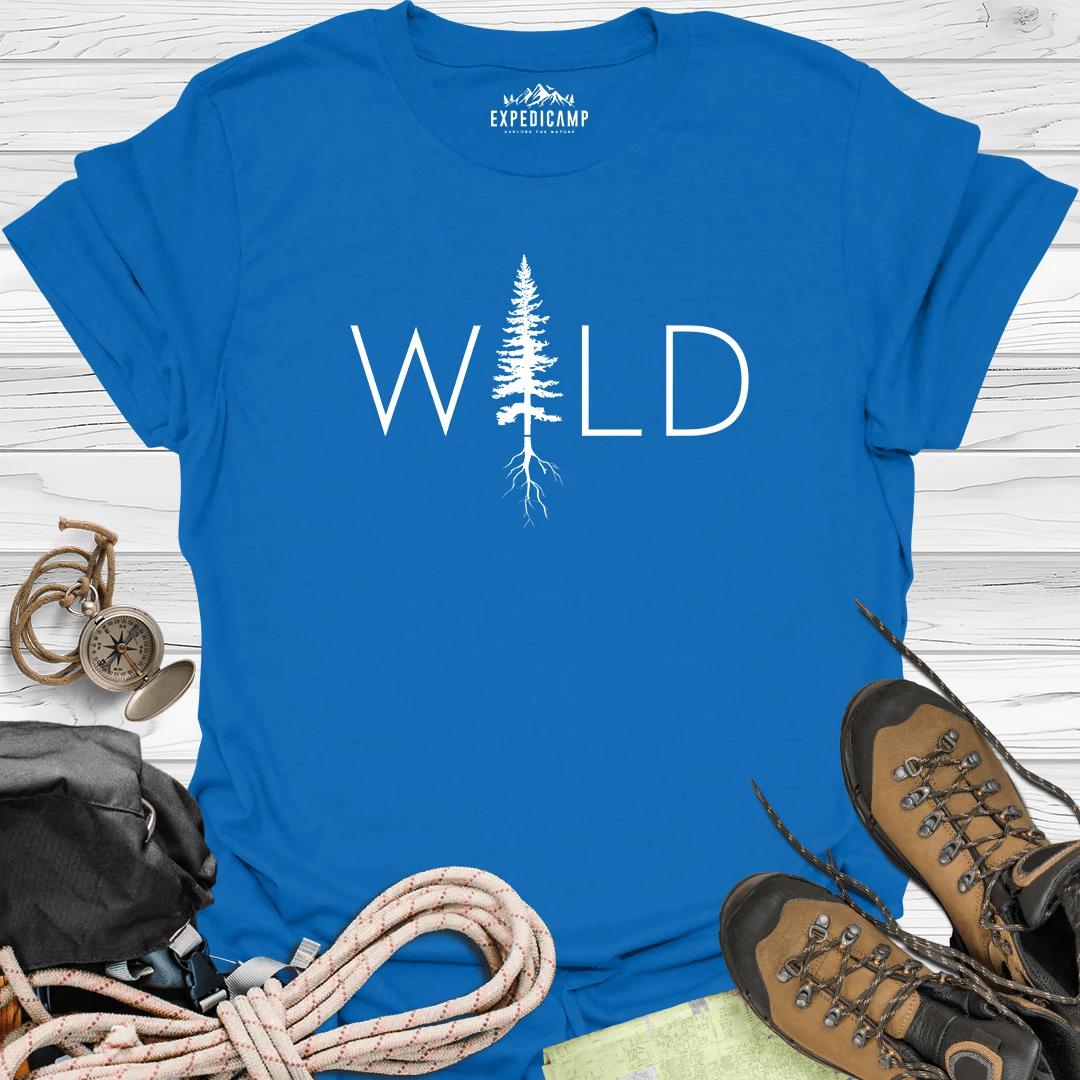 Wild Tree Adventure T-Shirt – Royal – Outdoor apparel for travel, hiking, camping, and nature lovers – ExpediCamp