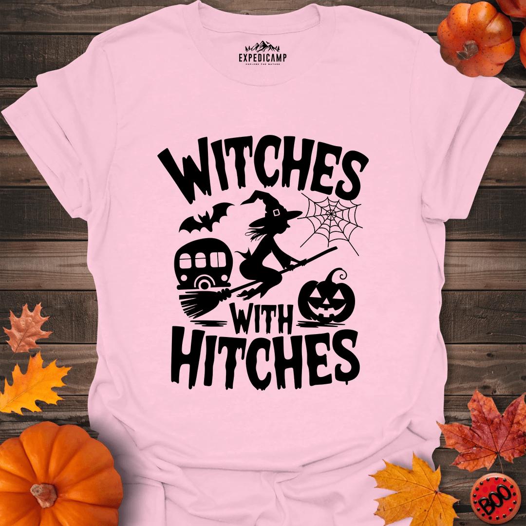 Witches With Hitches T-Shirt – Light Pink – Outdoor apparel for travel, hiking, camping, and nature lovers – ExpediCamp
