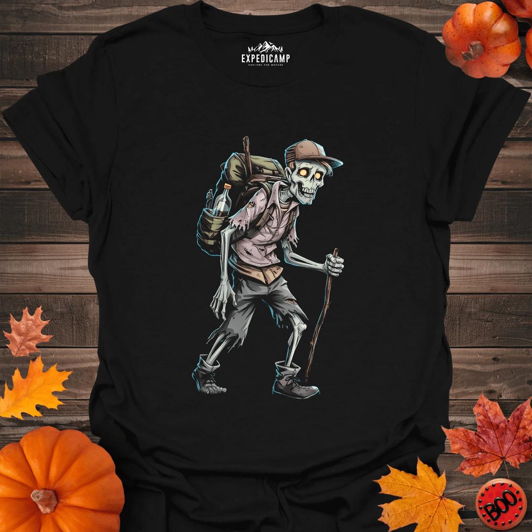 Zombie Hiker T-Shirt – Black – Outdoor apparel for travel, hiking, camping, and nature lovers – ExpediCamp