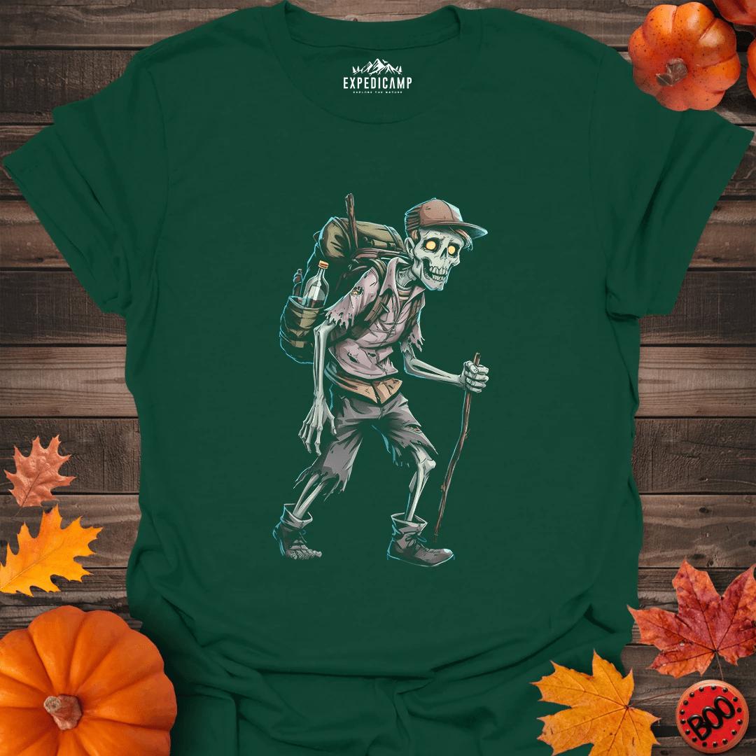 Zombie Hiker T-Shirt – Forest Green – Outdoor apparel for travel, hiking, camping, and nature lovers – ExpediCamp